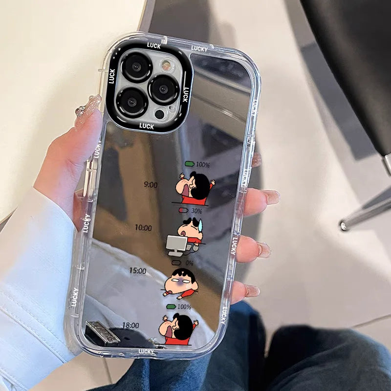 シンプルクレヨンしんちゃんミラーケースTM