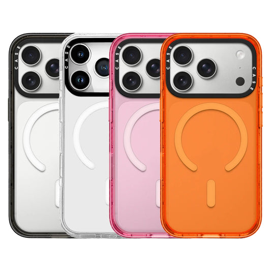 オレンジピンクブラックホワイト マグセーフクリアフォンケース™